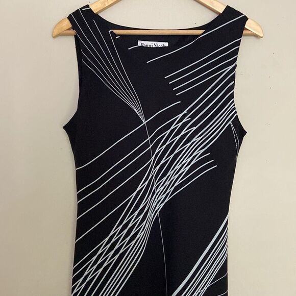 NWT Ronni Nicole By Ouieda Vintage Black White Maxi Dress size 14 Y2K Events - Picture 3 of 9